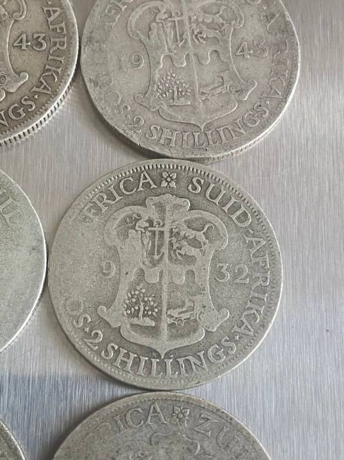 Lot of 12 x Florin and 2 Shillings 80% Silver Coins